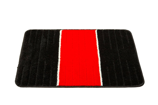 Komplet 2-częściowy Łazienkowy Como Red Czerwony Czarny Pasy