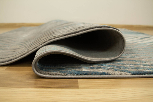 Lśniący Dywan Allora Plus 7804A d.greyHB/blue Szary Ciemny Turkus Fale