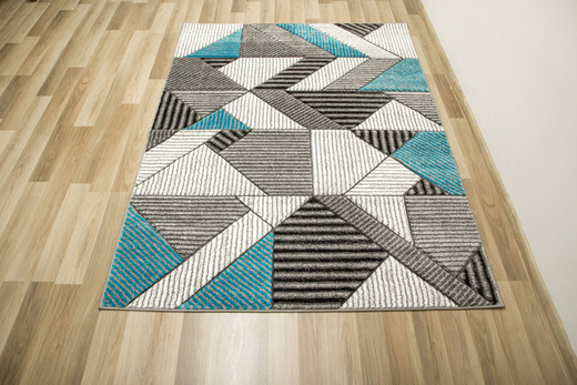Dywan Amelia A632A grey/turquoise Szary Turkusowy Linie Paski Kreski