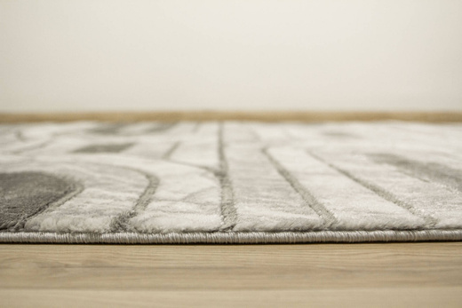 Dywan Felix 9304A grey/grey Lśniący Marmur Srebrzysty Szary Półkola Pasy
