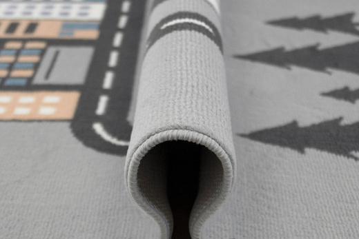 Dywan Kids 534451/95844 mouse Szary Niebieski Różowy Ulice Domki