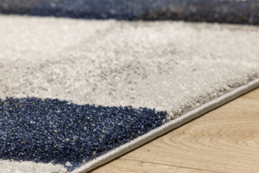 Dywan Kandy N405A l.grey/navy Szary Granatowy Geometria Romby Fryz