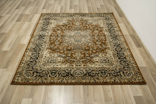 Dywan Super Rose 3544A brown/black Ornament Brąz Beż Czerń