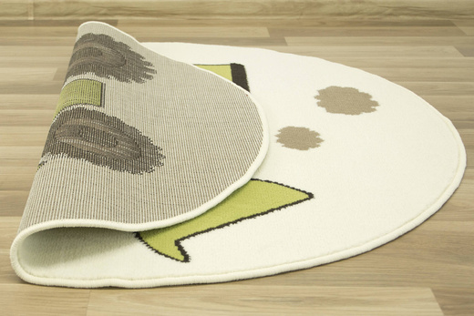 Okrągły Dywan Luna Kids 534457/67935 Krem Limonka Traktor