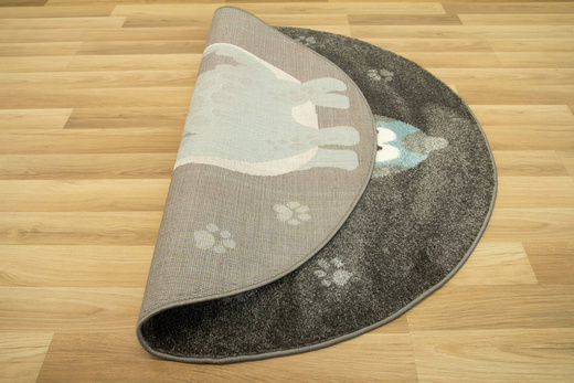 Okrągły Dywan Lima C881A d.grey/blue Dinozaur Turkus Krem Grafit