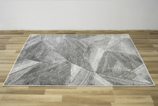 Dywan Felix C179A m.grey/grey Lśniący Marmur Szary Krem Trójkąty