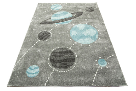 Dywan Lima F495A l.grey/blue Pastelowy Szary Niebieski Planety