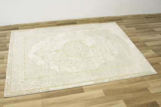 Lśniący Dywan Allora Plus B826A cream/gold Ornament Beż Krem Złoto