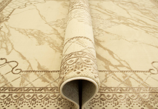 Lśniący Dywan Allora Plus 8164A brown/d.beige Marmur Ornament Beż Brąz