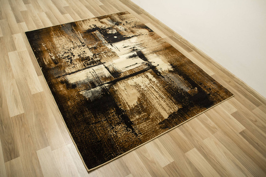 Dywan Super Rose 7657A Black/Beige Brąz Beż Czarny Tynk Abstrakcja