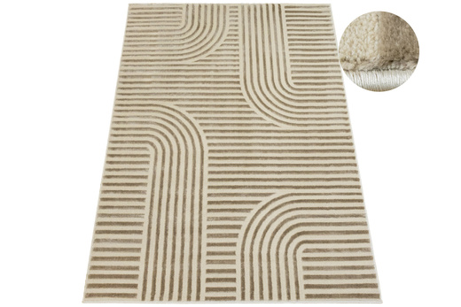 Dywan Misha J487A d.beige/beige Beżowy Geometria Linie