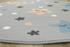Okrągły Dywan Luna Kids 534452/95844 mouse Jasny Szary Niebieski Róż Nocne Gwiazdki