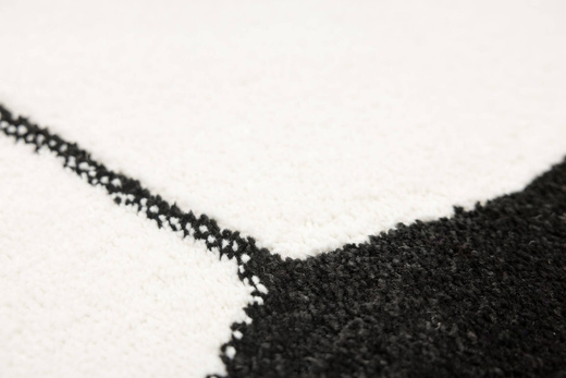 Okrągły Dywan Lima G758B white/black Piłka Football Biały Czarny