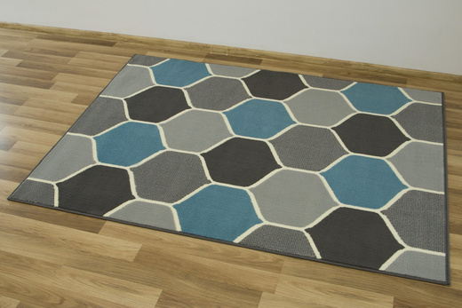 Dywan LUNA 503833/95812 grey/bl koniczyna niebiesko-szara