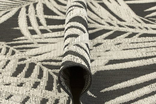 Dywan Sznurkowy Lejda 12506/591 Antracyt Beż Liście Palmy