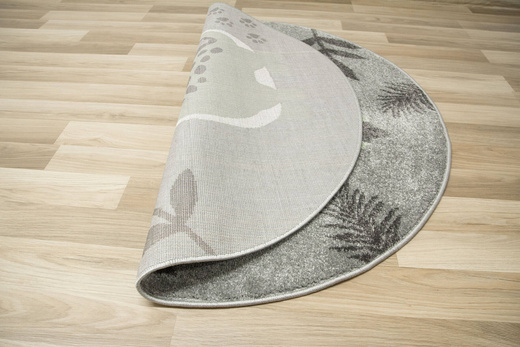 Okrągły Dywan Lima C880B l.grey/green Dinozaur Szary Oliwka