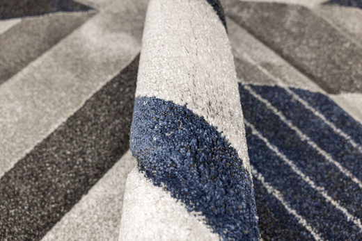 Dywan Kandy N405A l.grey/navy Szary Granatowy Geometria Romby Fryz