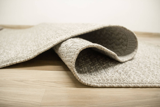 Dywan Sznurkowy Oria 600/VH7-D Beż Szary Ramka Gruby Splot z Frędzlami