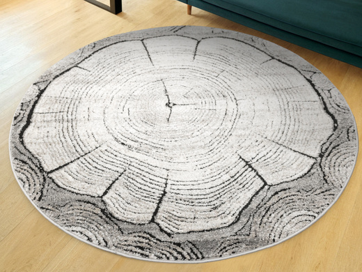 Dywan Okrągły Matara P156A l.grey/sp.antr Szary Beż Krem Pień