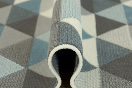 Chodnik Luna 503430/95832 Trójkąty Niebieski Szary Kremowy szerokość 100 cm