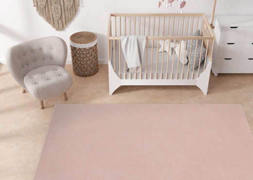 Dywan Plush Rosa Antypoślizgowy Pudrowy Róż Rabbit