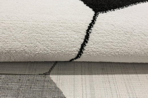 Okrągły Dywan Lima G758B white/black Piłka Football Biały Czarny