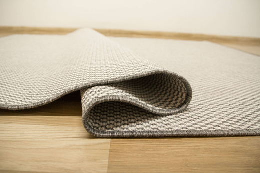 Dywan Dwustronny Sznurkowy Brussels 205150/10010 Silver Kratka Szary Krem Outdoor