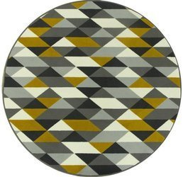 Okrągły Dywan Luna 503652/89915 żółte trójkąty