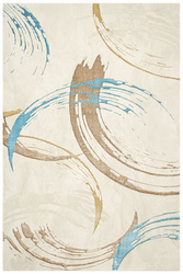 Lśniący Dywan Allora Plus G367A cream/beige Beż Krem Turkus Abstrakcja