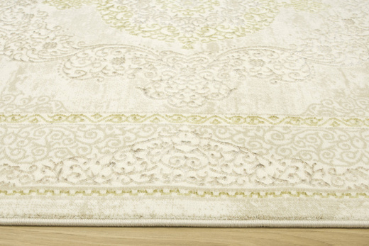 Lśniący Dywan Allora Plus B826A cream/gold Ornament Beż Krem Złoto