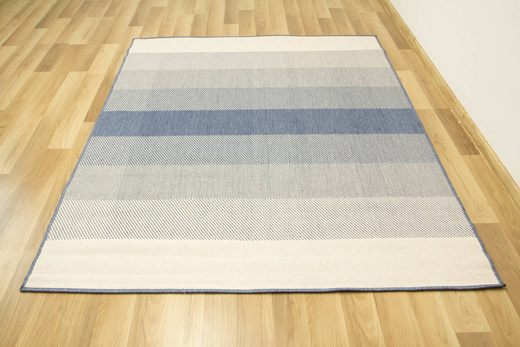 Dywan Dwustronny Sznurkowy Brussels 205248/10310 Ocean Niebieski Krem Pasy Outdoor