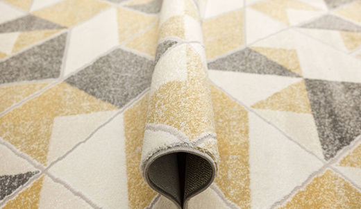 Dywan Olympos 4157 cream/yellow Żółty Szary Krem Trójkąty