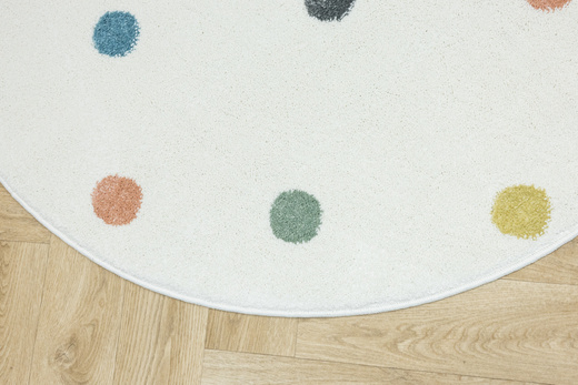Okrągły Dywan Lima C275A cream/lila Krem Kropki