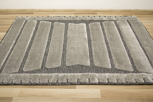 Dywan Shaggy Lula Soft IM44A Szary Czarny Geometria