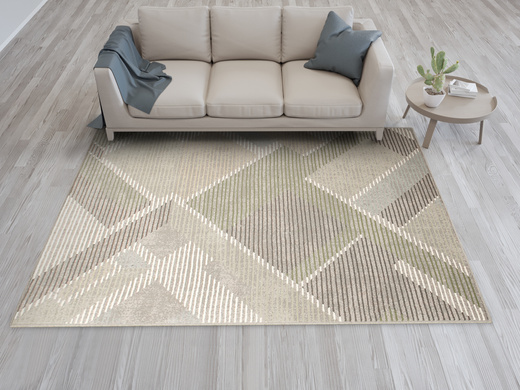 Dywan Wełniany Ballata Elian Shale Szary Zielony Geometria