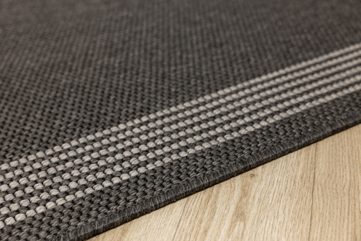 Chodnik Sznurkowy Antypoślizgowy Natura Loper 3427 Grafit Krem Paski szerokość 67 cm