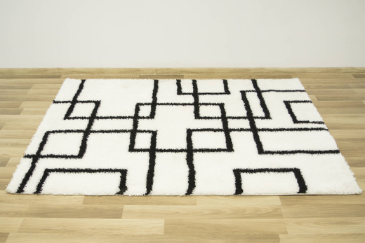 Dywan Boho 616 cream/black Krem Czerń Linie