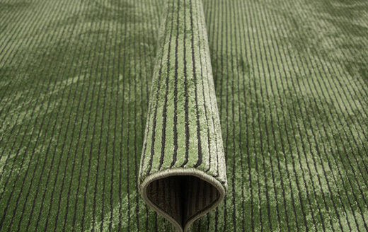 Dywan Teno QP044 Dark Green Paski Przecierany Marmur