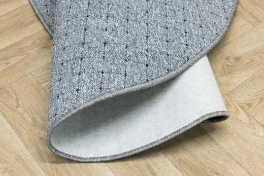 Okrągły Dywan Pętelkowy Zembla 73 Szary Grafit Kratka