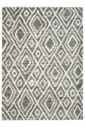 Puszysty Dywan Pulpy Shaggy A526C d.grey/cream Szary Krem Beż Romby