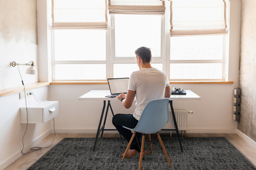 Dywan Pętelkowy Traffic 75 Czerń Grafit Kratka Melanż