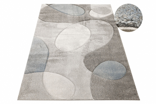 Dywan Kandy N414A l.grey/blue Szary Niebieski Krem Fryz