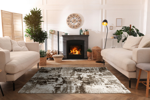 Dywan Shaggy Puffy P149 beige/d.vizion Beż Brąz Abstrakcja