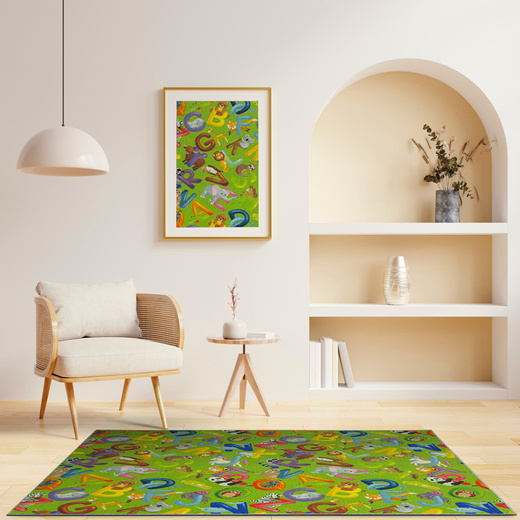 Dywan Alfabet 12 green