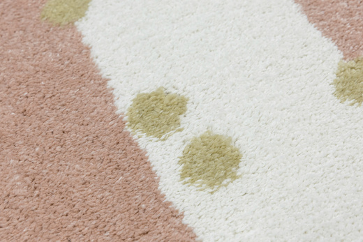 Okrągły Dywan Lima M044A cream/rose Róż Krem Zloty Paski