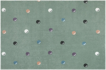 Wykładzina Dziecięca Lima C275b green/cream Zieleń Kropki Bańki szerokość 4 m