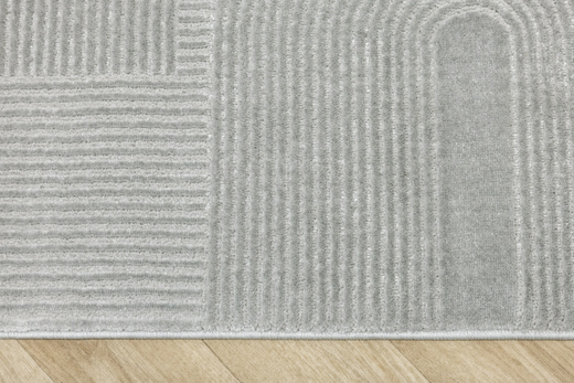 Dywan Misha J087A l.grey/d.grey Szary Półkola Linie