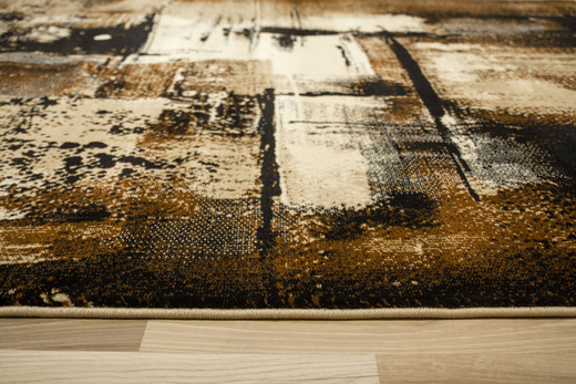 Dywan Super Rose 7657A Black/Beige Brąz Beż Czarny Tynk Abstrakcja