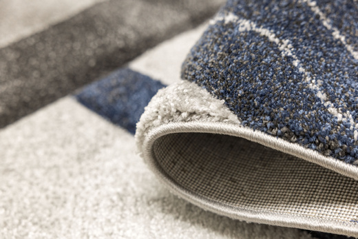 Dywan Kandy N405A l.grey/navy Szary Granatowy Geometria Romby Fryz