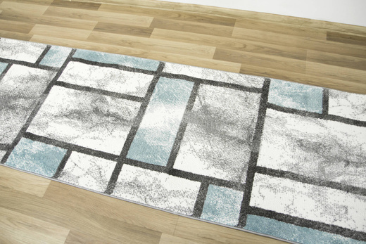 Chodnik Lima 9553A cre/bl Szary Błękitny szerokość 60 cm